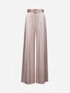 Zimmermann Pink Silk Tuck Pants In Pink