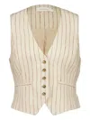 Zimmermann Pinstripe Button Vest In Neutral