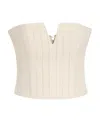 Zimmermann Cropped Pinstriped Corset-style Top In White