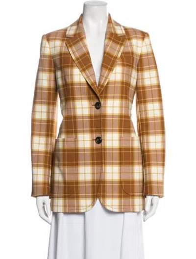 Pre-owned Zimmermann Plaid Print Blazer In Multicolor