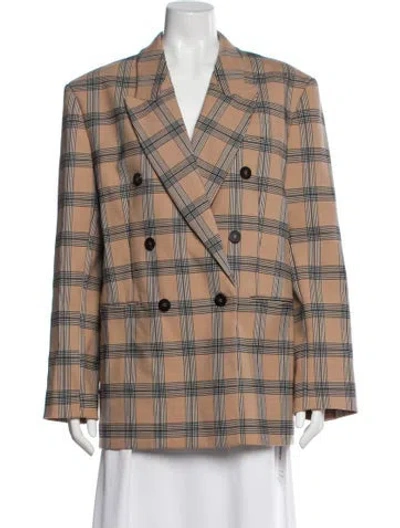 Pre-owned Zimmermann Plaid Print Coat In Neutral