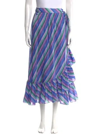 Pre-owned Zimmermann Plaid Print Midi Length Skirt In Blue