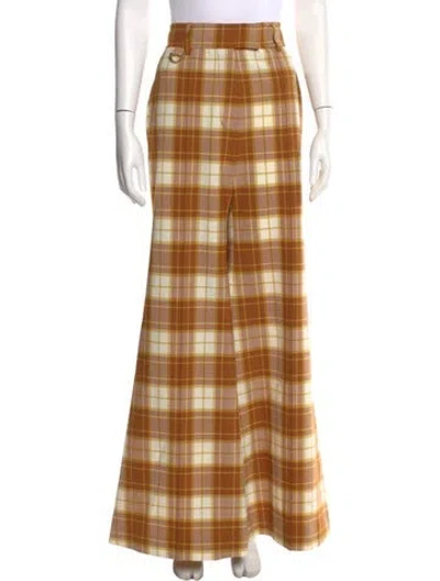 Pre-owned Zimmermann Plaid Print Wide Leg Pants In Multi