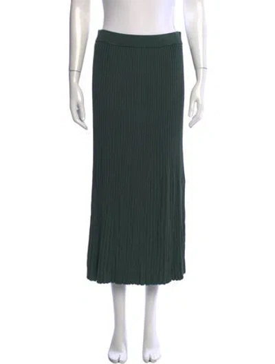 Pre-owned Zimmermann Pleated Accents Long Skirt In Green