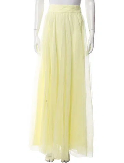 Pre-owned Zimmermann Pleated Accents Long Skirt In Yellow