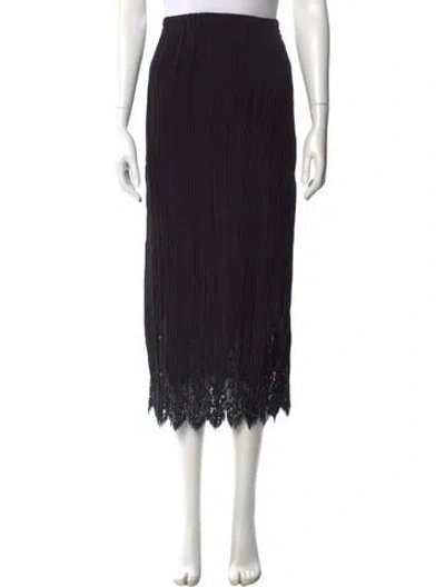 Pre-owned Zimmermann Pleated Accents Midi Length Skirt In Black