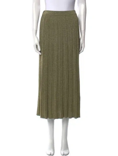 Pre-owned Zimmermann Pleated Accents Midi Length Skirt In Green