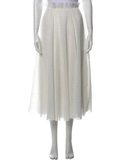 Pre-owned Zimmermann Pleated Accents Midi Length Skirt In White