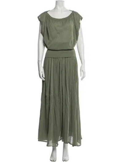 Pre-owned Zimmermann Pleated Accents Skirt Set In Green