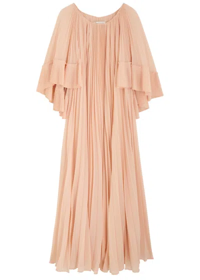 ZIMMERMANN ZIMMERMANN PLEATED CAPE-EFFECT CHIFFON MAXI DRESS