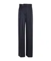 Zimmermann High Waist Silk Wide Leg Trousers In Black