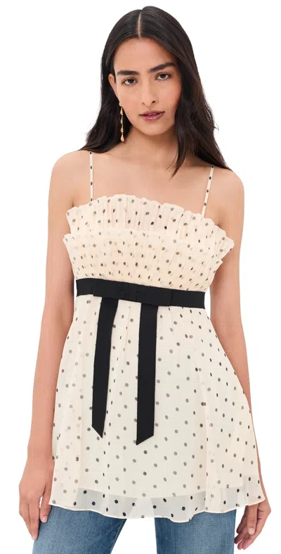 Zimmermann Pleated Frill Camisole Cream Dot