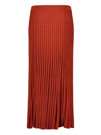 Zimmermann Kids' Pleated Knit Skirt In Brown