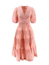 Zimmermann Pink Pleated Midi Dress Women