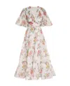 Zimmermann Floral Print Tiered Midi Dress In White