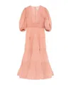 Zimmermann Pink Pleated Midi Dress Women In Pink