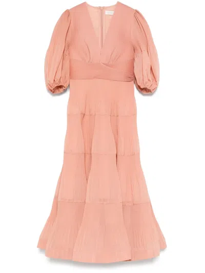 ZIMMERMANN PLEATED MIDI DRESS