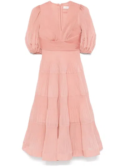 ZIMMERMANN PLEATED MIDI DRESS