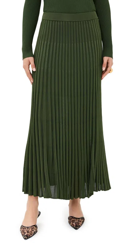 Zimmermann Pleated Midi Skirt Forest