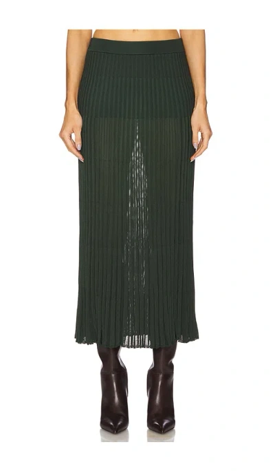 Zimmermann Pleated Midi Skirt In Green
