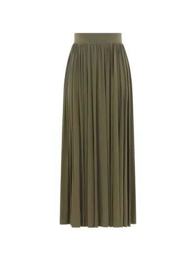 Zimmermann Pleated Midi Skirt In Green