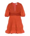 Zimmermann Pleated Midi Dress Deep V-neck In Red