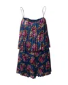 Zimmermann Pleated Playsuit In Floral Print Polyester In Multi