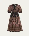 Zimmermann Black Pleated Midi Dress In Pleated Midi Dress
