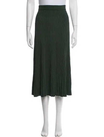 Pre-owned Zimmermann Pleated Rib Midi Skirt Midi Length Skirt In Green