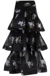 ZIMMERMANN PLEATED RUFFLE SKIRT WITH FLORAL PRINT