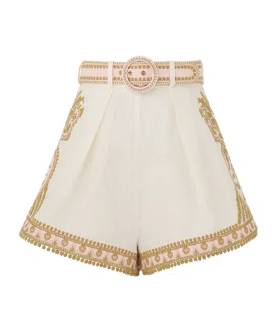 Zimmermann Pleated Shorts In White