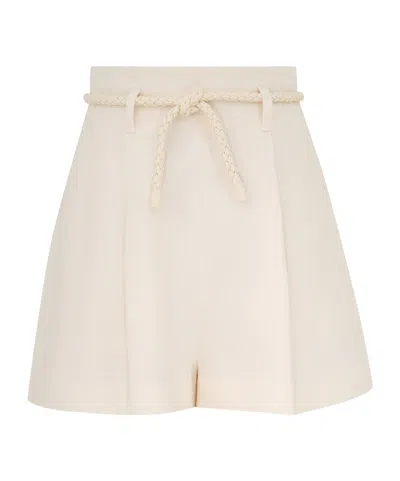 Zimmermann Crush Linen Tuck Short In Cream In White