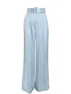 Zimmermann Pleated Silk Trousers In Blue
