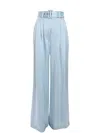 Zimmermann Pleated Silk Trousers In Blue