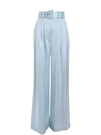 ZIMMERMANN PLEATED SILK TROUSERS