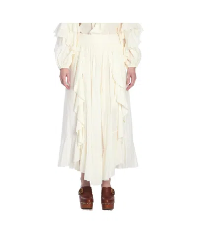 Zimmermann Ruffled Maxi Skirt In White