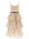 Zimmermann Pleated Tiered Midi Dresses Beige In Multi