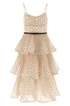 Zimmermann Pleated Tiered Midi Dresses Beige In Multi