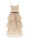 Zimmermann Pleated Tiered Midi Dresses Beige In Neutral