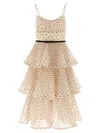 Zimmermann Pleated Tiered Midi Dresses Beige In Multi