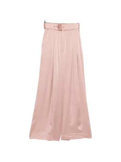 Zimmermann Belted Concealed-fastening Palazzo Pants In Pink