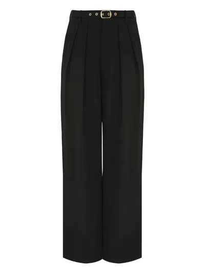 ZIMMERMANN ZIMMERMANN PLEATED TROUSERS WITH BELT