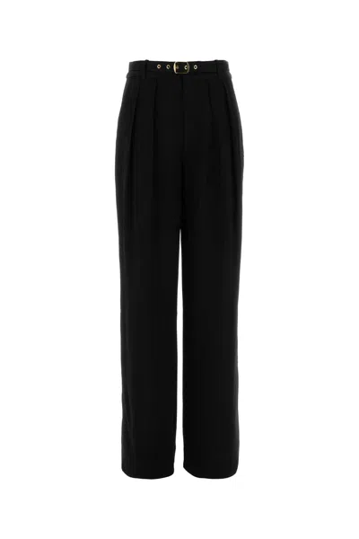 Zimmermann Pleated Viscose Trousers In Black
