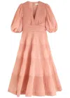 Zimmermann Pink Pleated Midi Dress Women In Pink Light