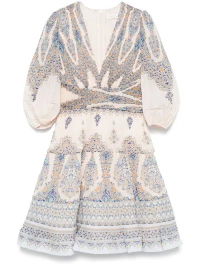 Zimmermann Plissiertes Minikleid In Nude