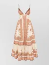 Zimmermann Light Beige Maxine Plunge Maxi Dress