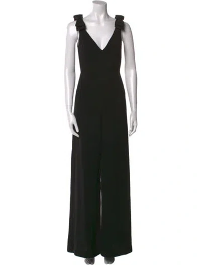Pre-owned Zimmermann Plunge Neckline Jumpsuit In Black