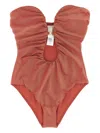 Zimmermann Rhiannon Deep Plunge One-piece Swimsuit In Pink