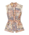 Zimmermann Tallow Playsuit In Nude