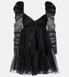 Zimmermann Mini Abito In Tulle In Schwarz
